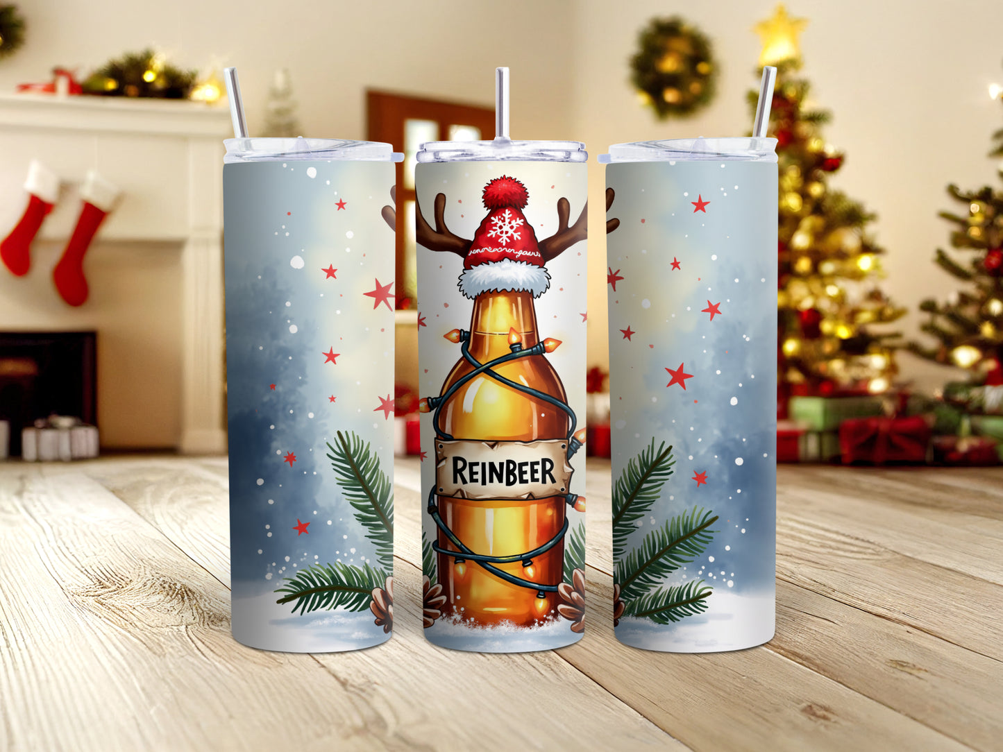 Red Reinbeer Christmas Tumbler