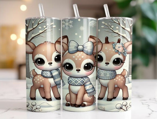 Cute Reindeer Trio Tumbler