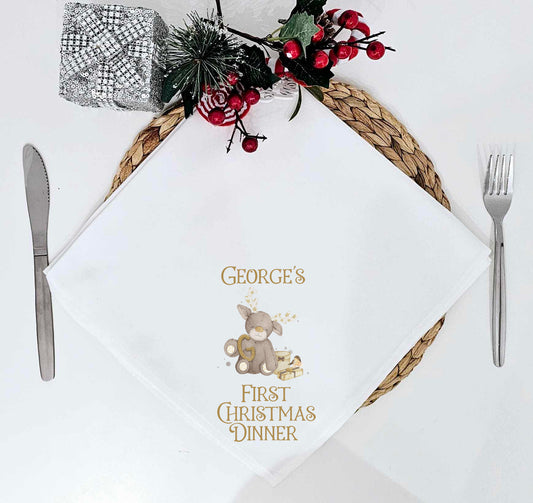 Personalised First Christmas Dinner Napkin