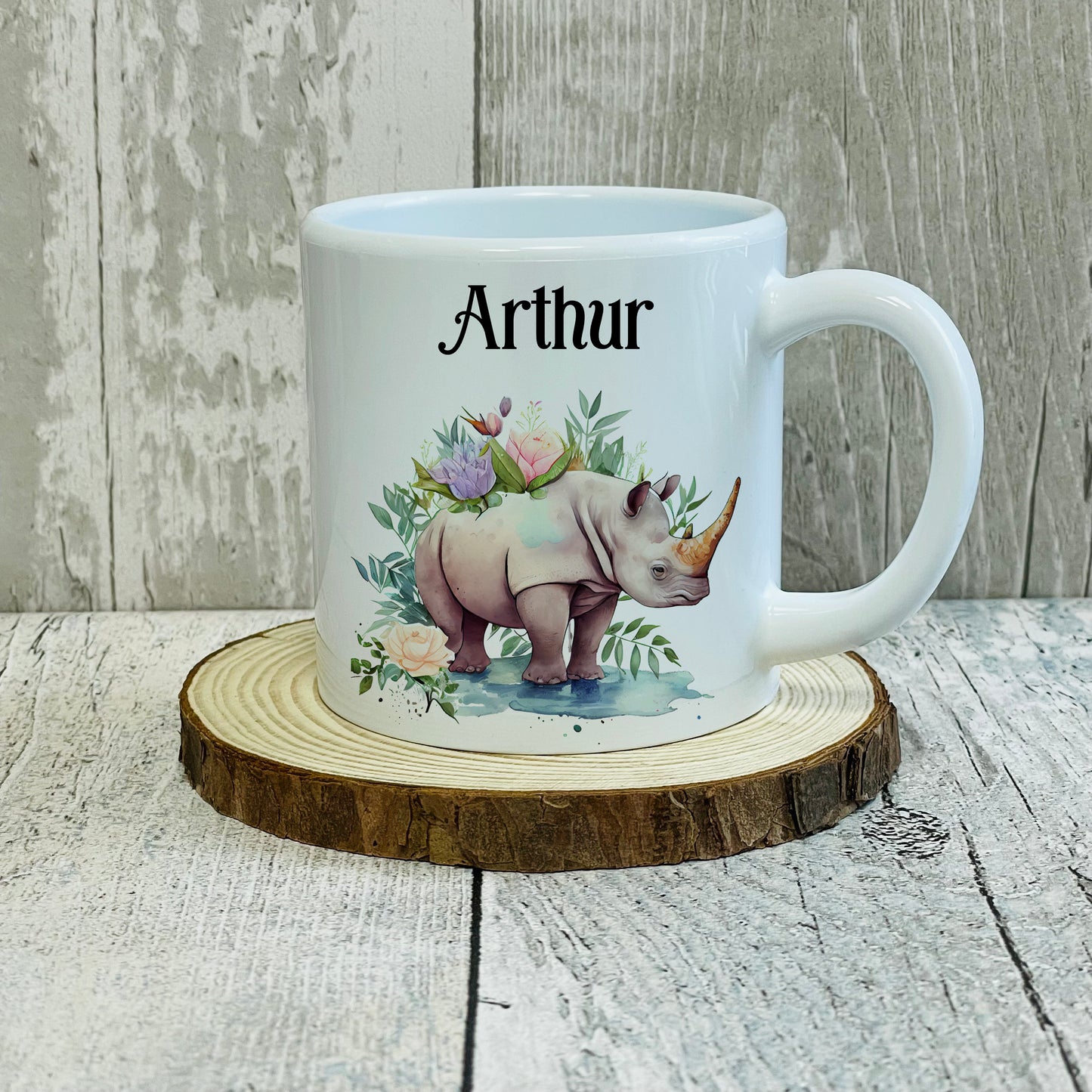 Personalised Animal 6oz Polymer Kids Mug