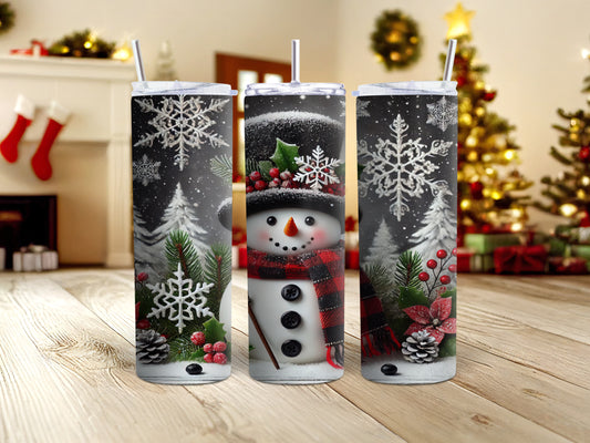 Rustic Snowman Christmas Tumbler