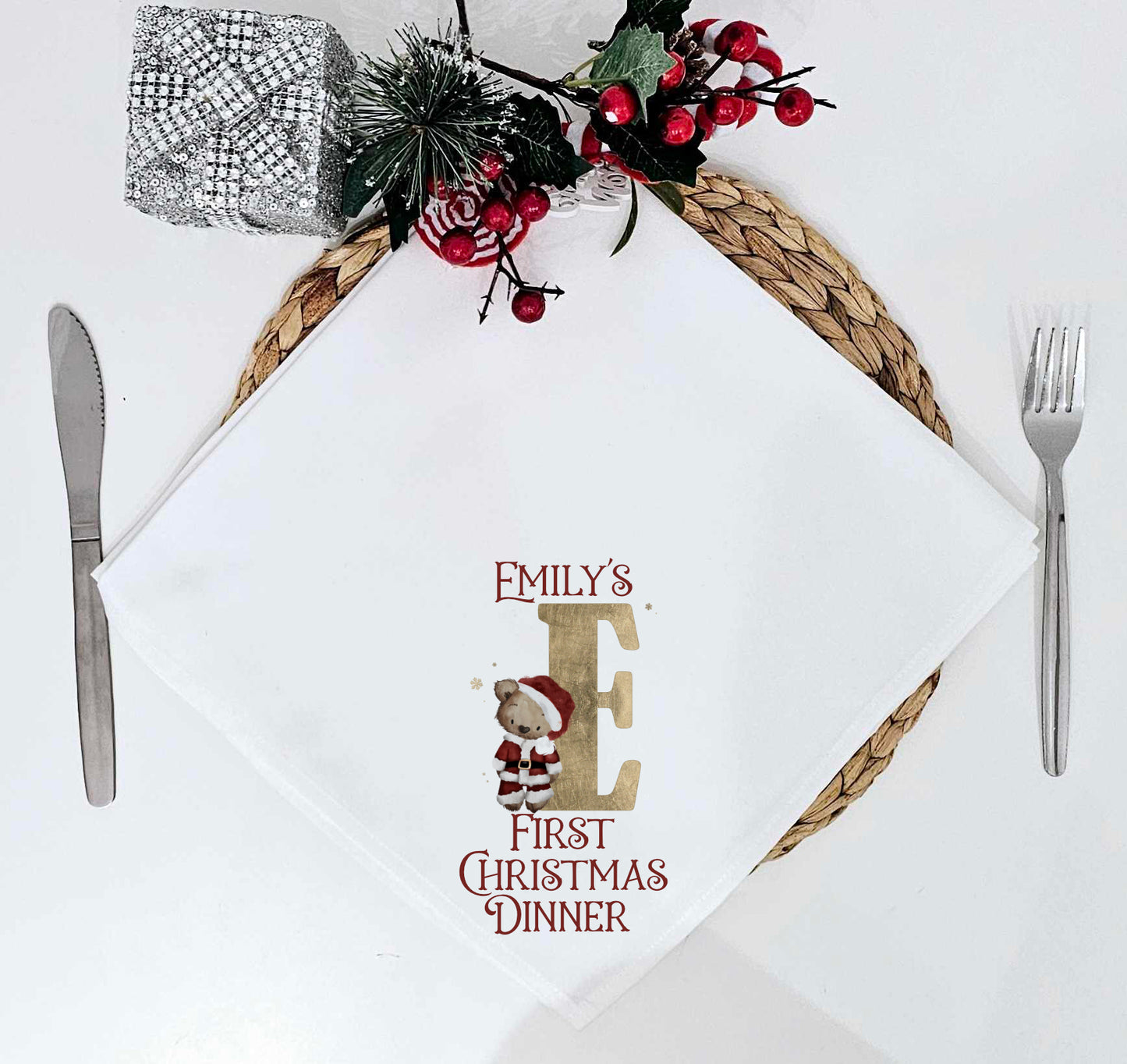 Personalised First Christmas Dinner Napkin