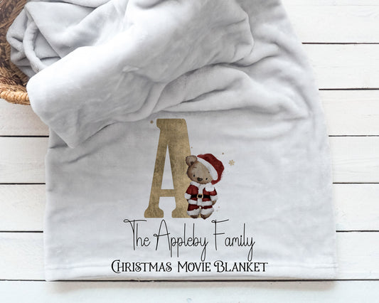 Personalised Santa Bear Christmas Movie Blanket