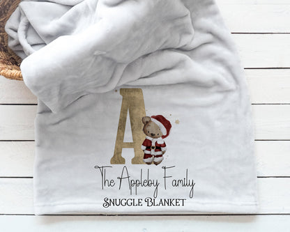 Personalised Santa Bear Christmas Movie Blanket