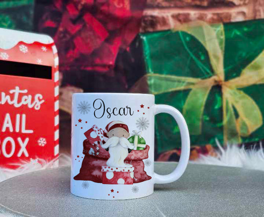 Personalised Christmas Santa Present Sack Family Mugs