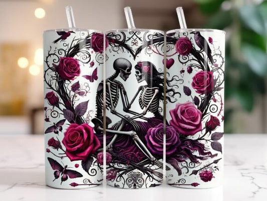 Valentine Skeleton Couple Tumbler