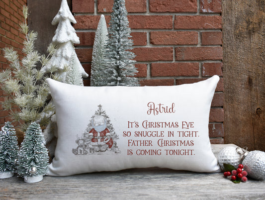 Personalised Sketchy Style Santa Christmas Eve Pillowcase