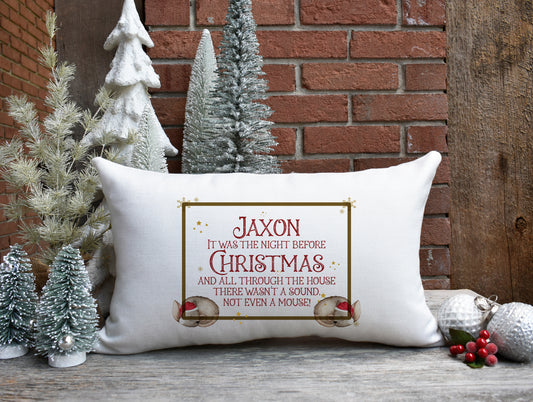 Personalised Christmas Sleeping Mouse Pillowcase