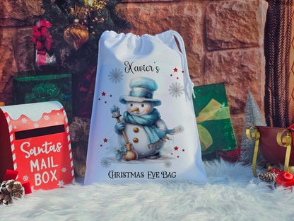 Personalised Snowman Christmas Eve Sack