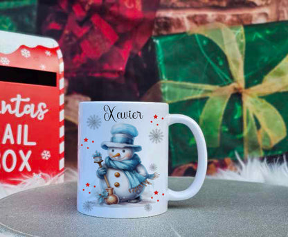 Personalised Christmas Snowman Family Mugs