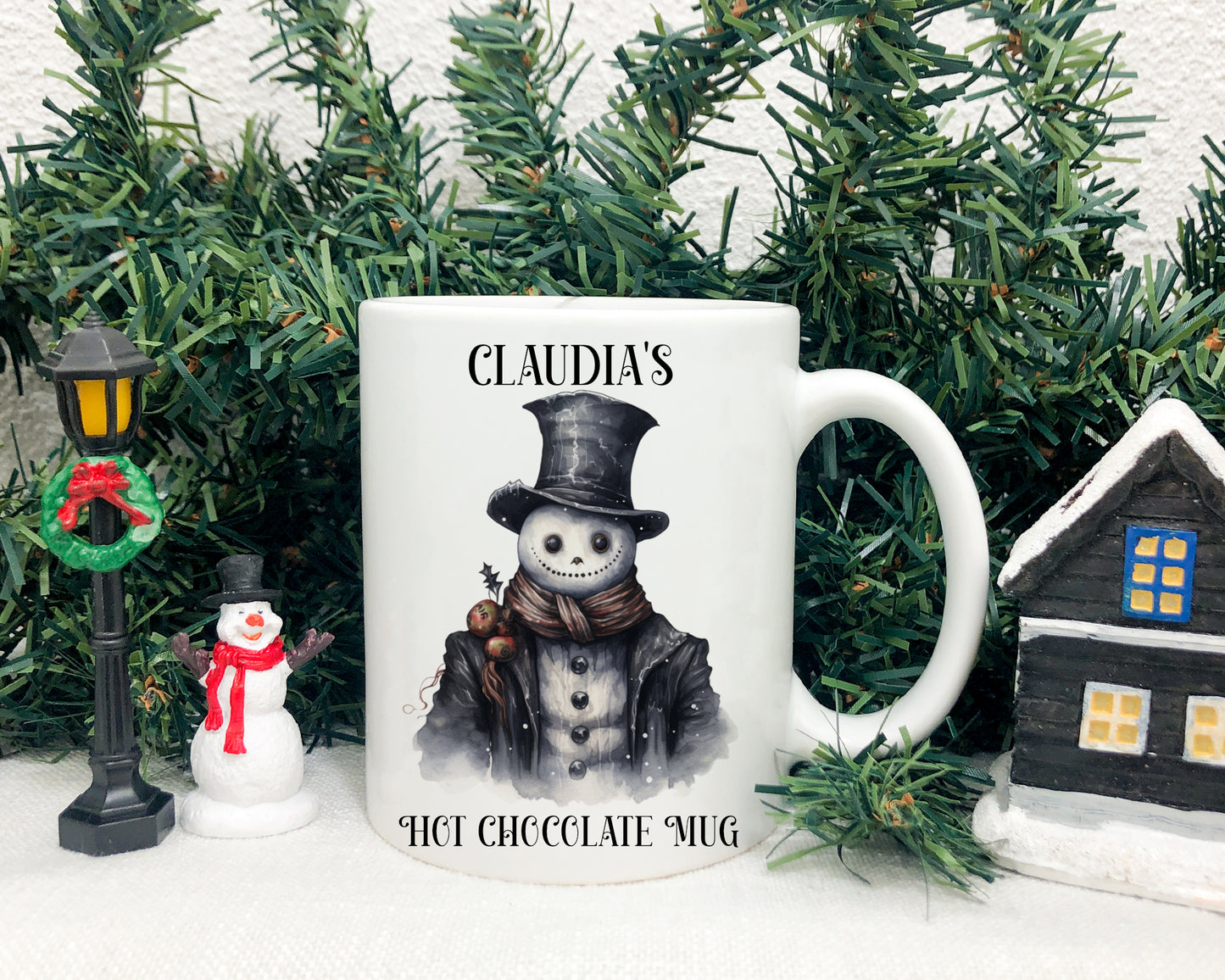 Gothic Snowman Christmas Mug