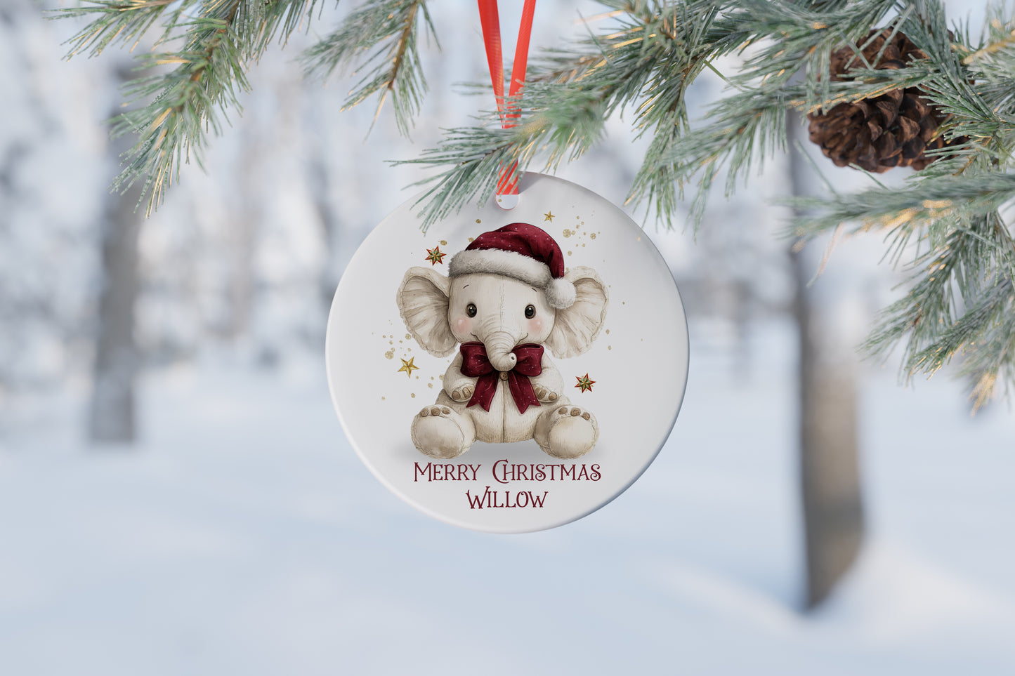 Personalised Ceramic Christmas Tree Bauble