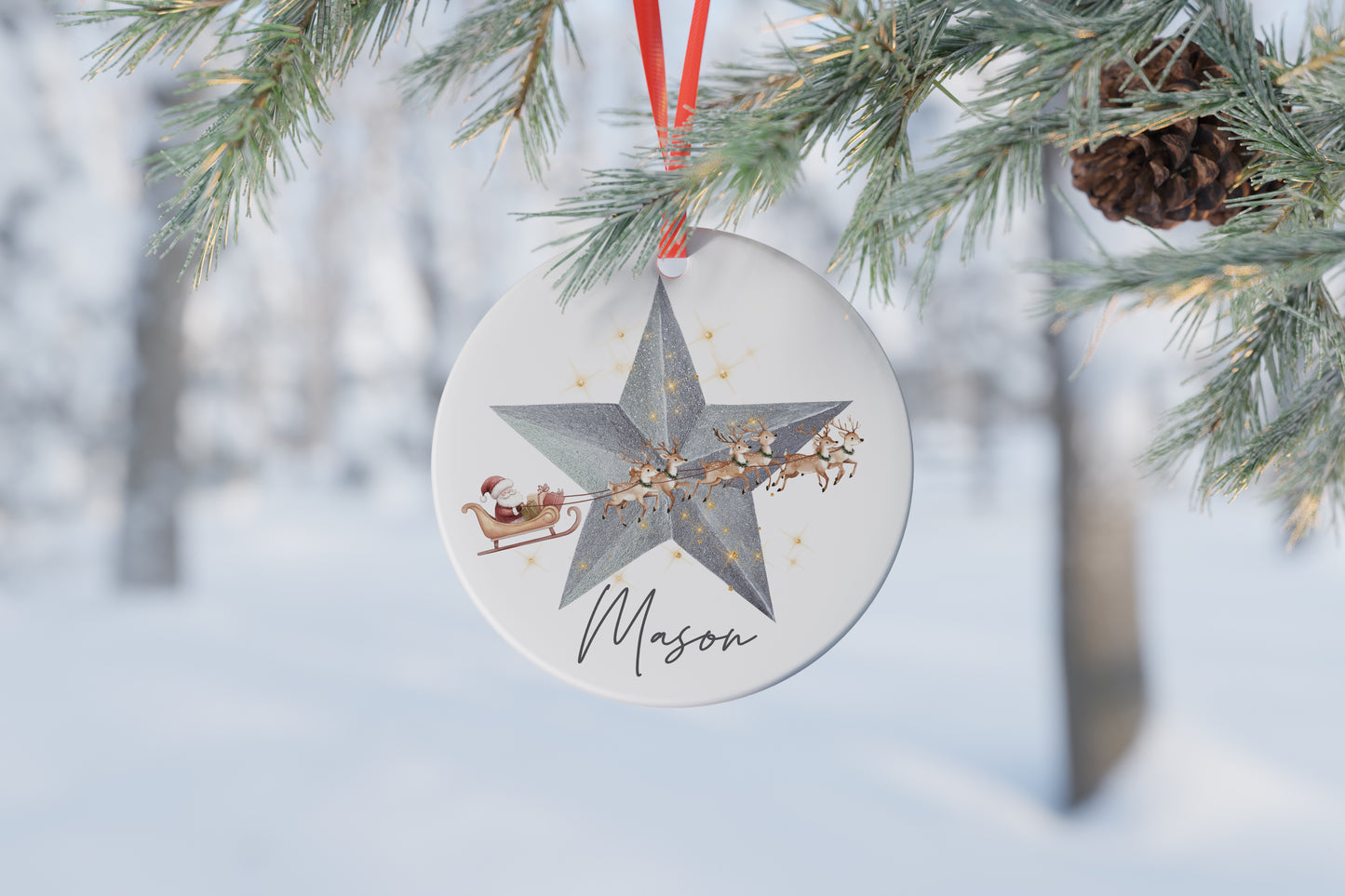 Personalised Ceramic Christmas Tree Bauble