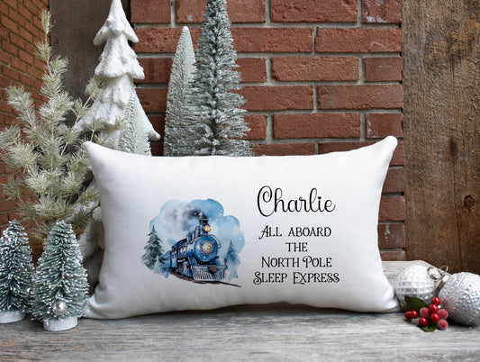 Personalised Christmas Train Pillowcase