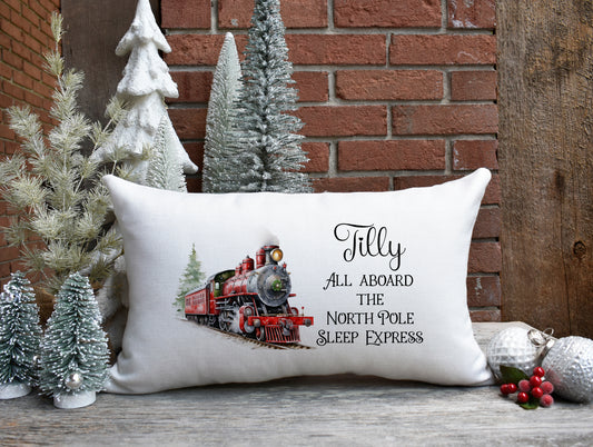 Personalised Christmas Train Pillowcase