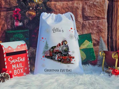 Personalised North Pole Express Train Christmas Eve Sack