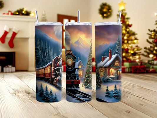 Christmas Train Scene Tumbler