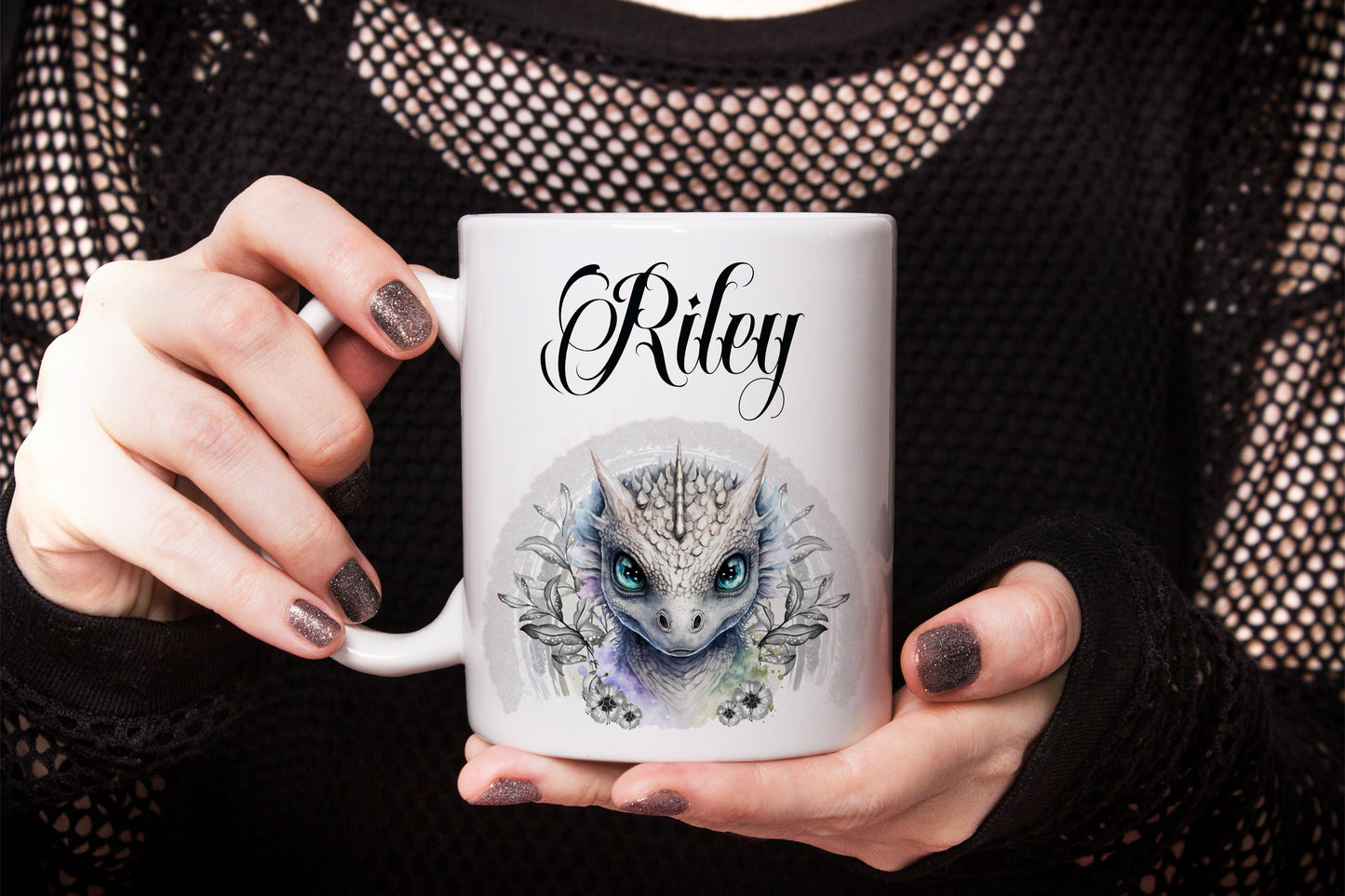 Personalised White Dragon Mug