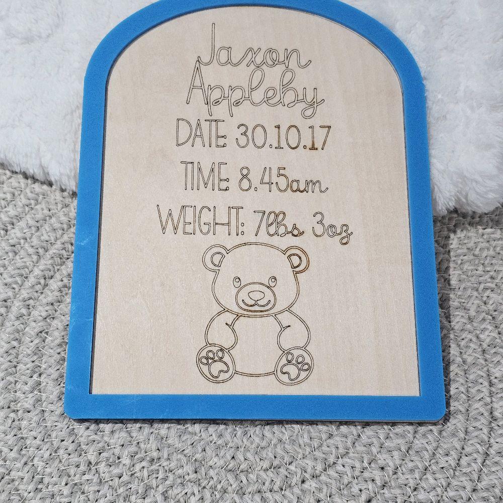 Personalised Baby Announcement Plaque