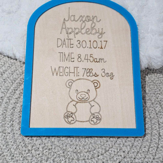 Personalised Baby Announcement Plaque