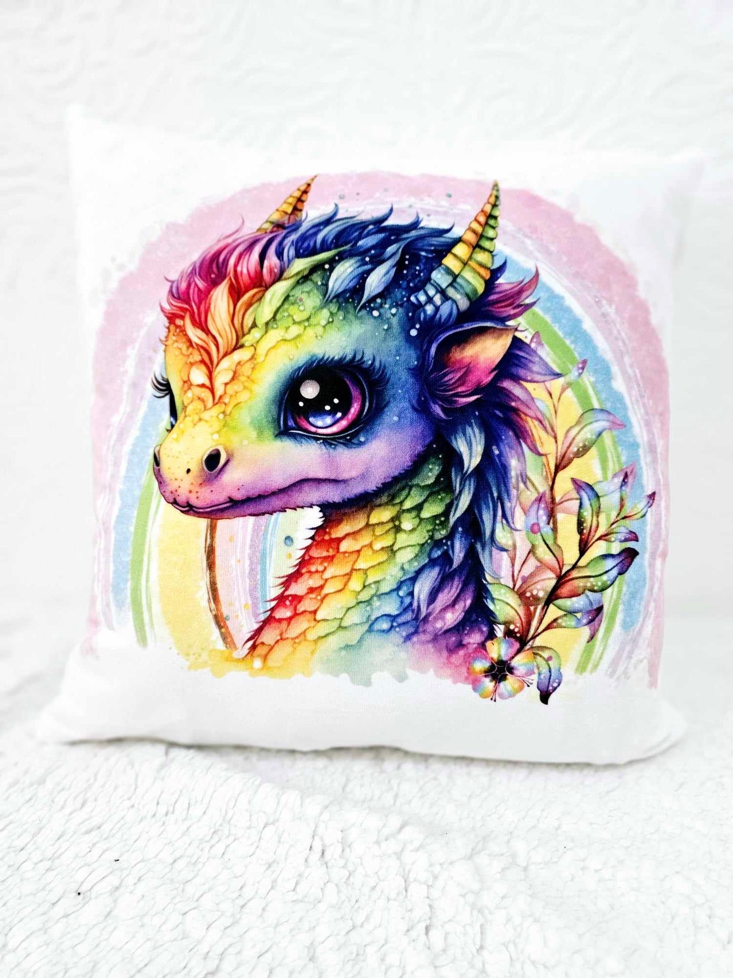 Personalised Rainbow Dragon Cushion