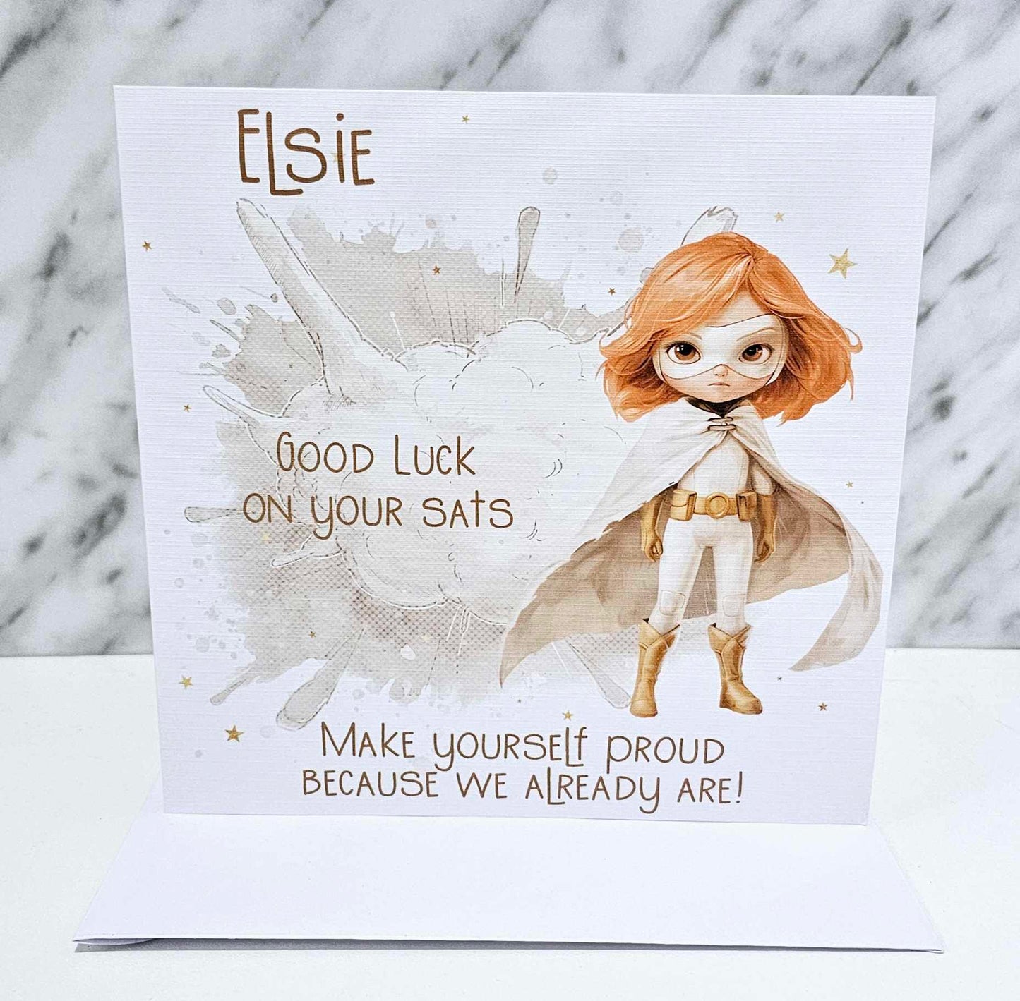 Personalised Good Luck SATs Card for Girls