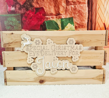 Christmas Crate Name Plaque