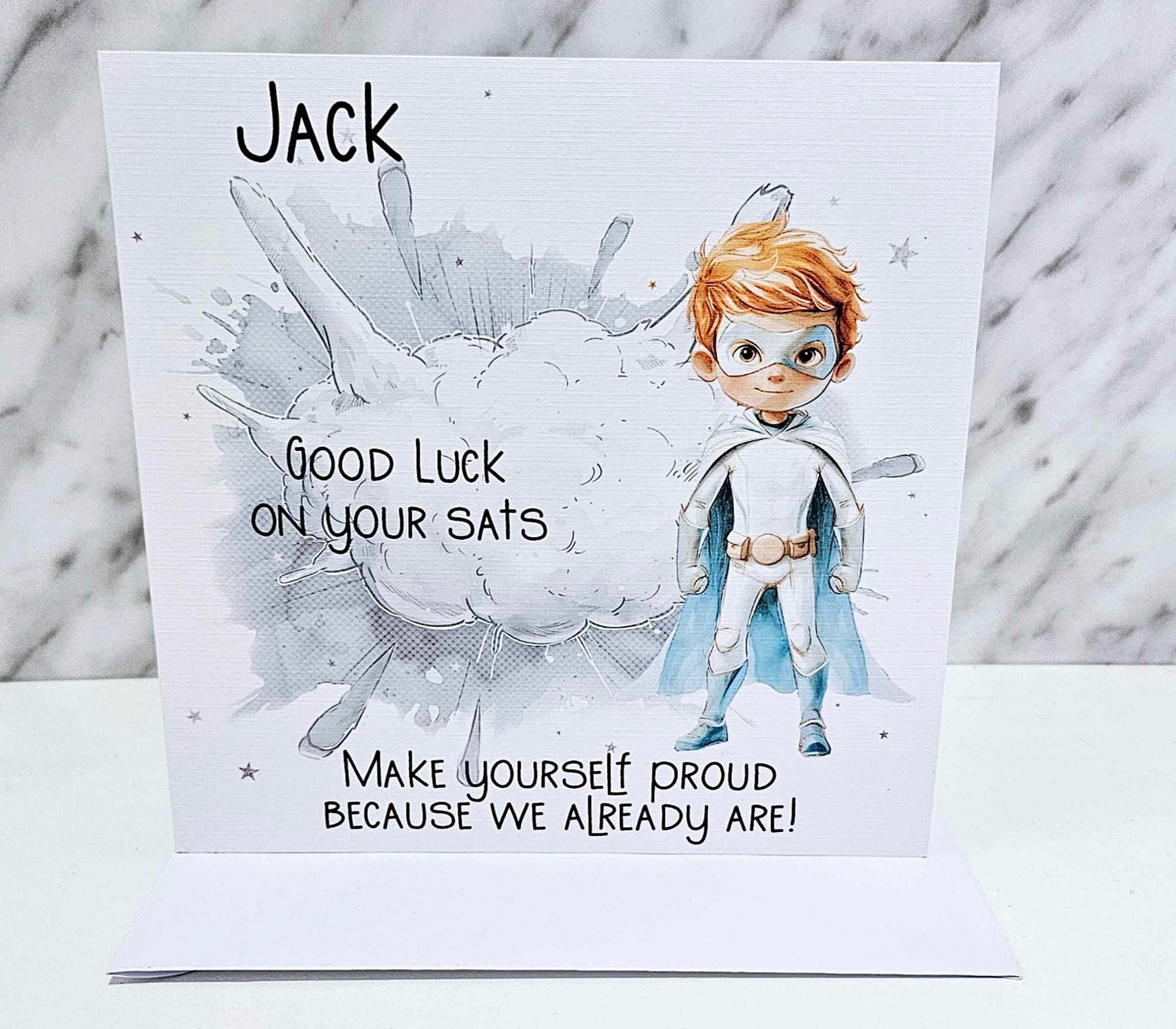 Personalised Good Luck SATs Card for Boys