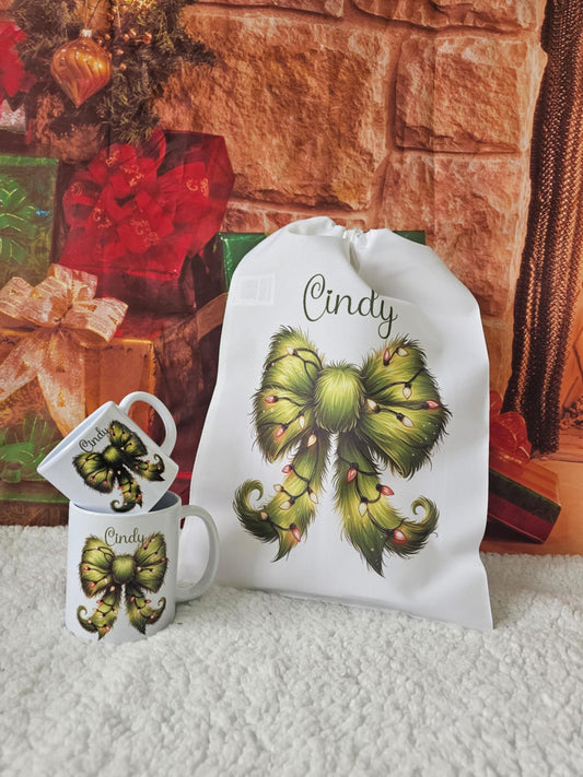 Personalised Gr*nch Style Bow Bundle