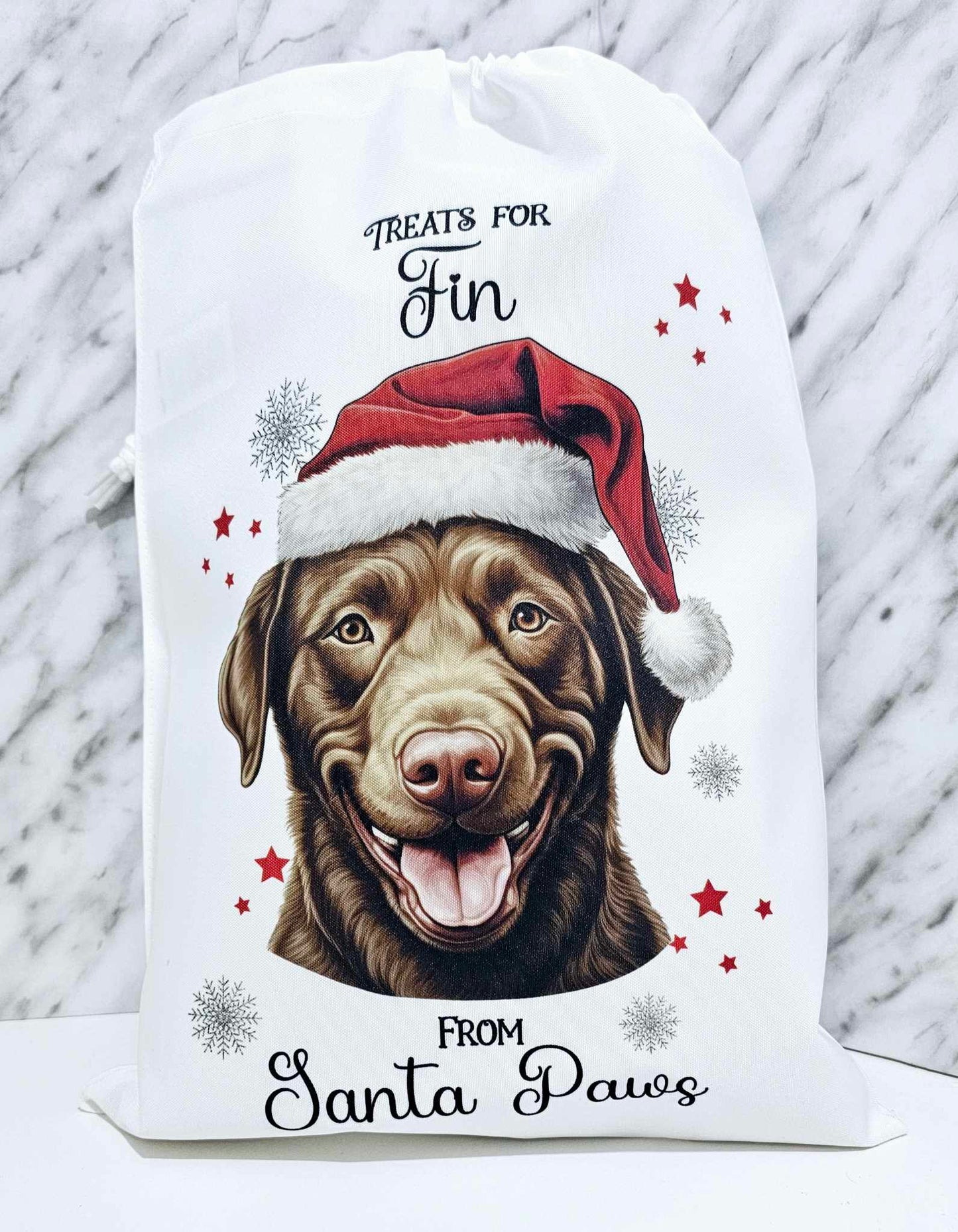 Personalised Santa Paws Dog Christmas Eve Bag