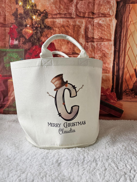 Snowman Alphabet Felt Trug