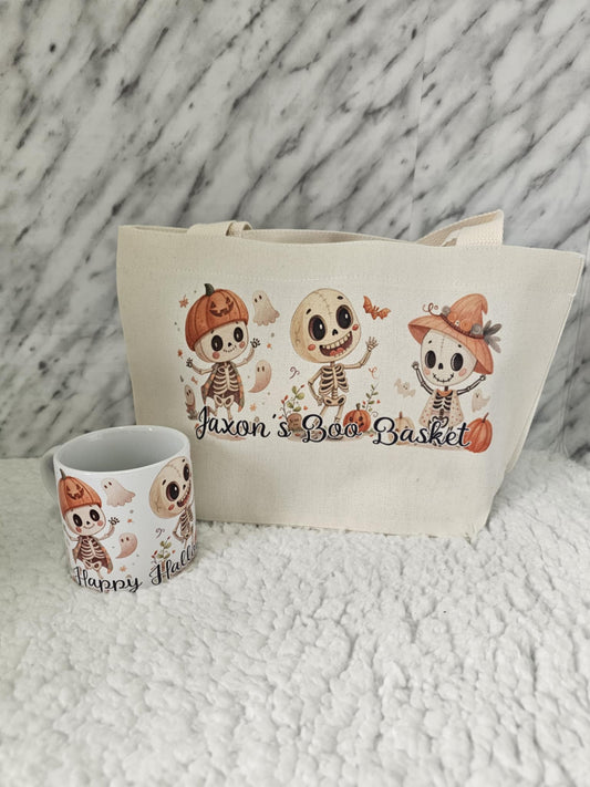 Personalised Skeleton Boo Basket
