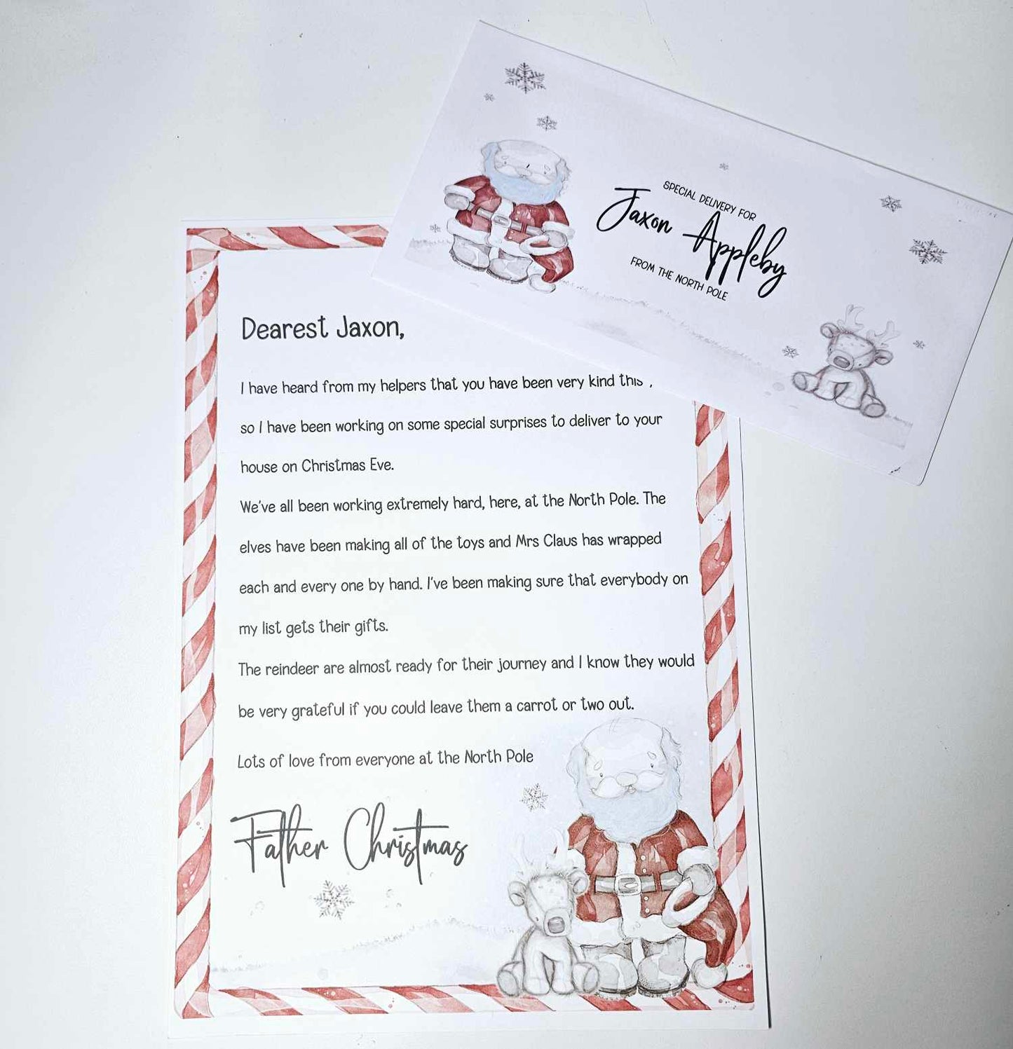 Personalised Letter from Santa and Envelope