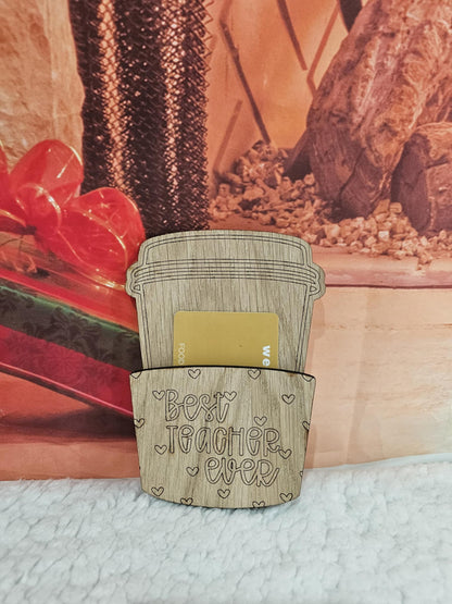Wooden Teacher Gift Card Holder