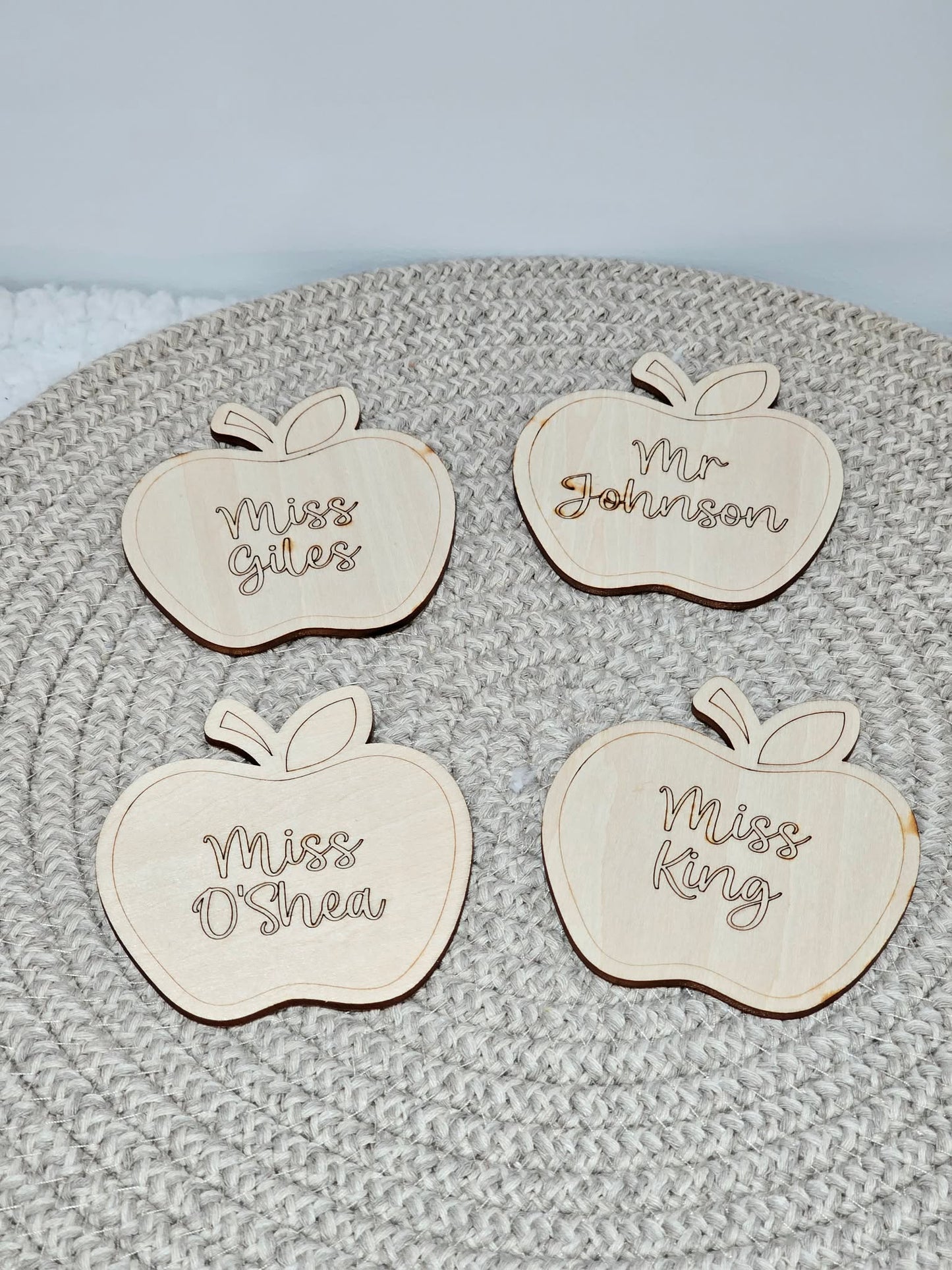 Personalised Teacher Apple Coaster