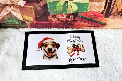 Personalised Christmas Dog Food and Drink Mat