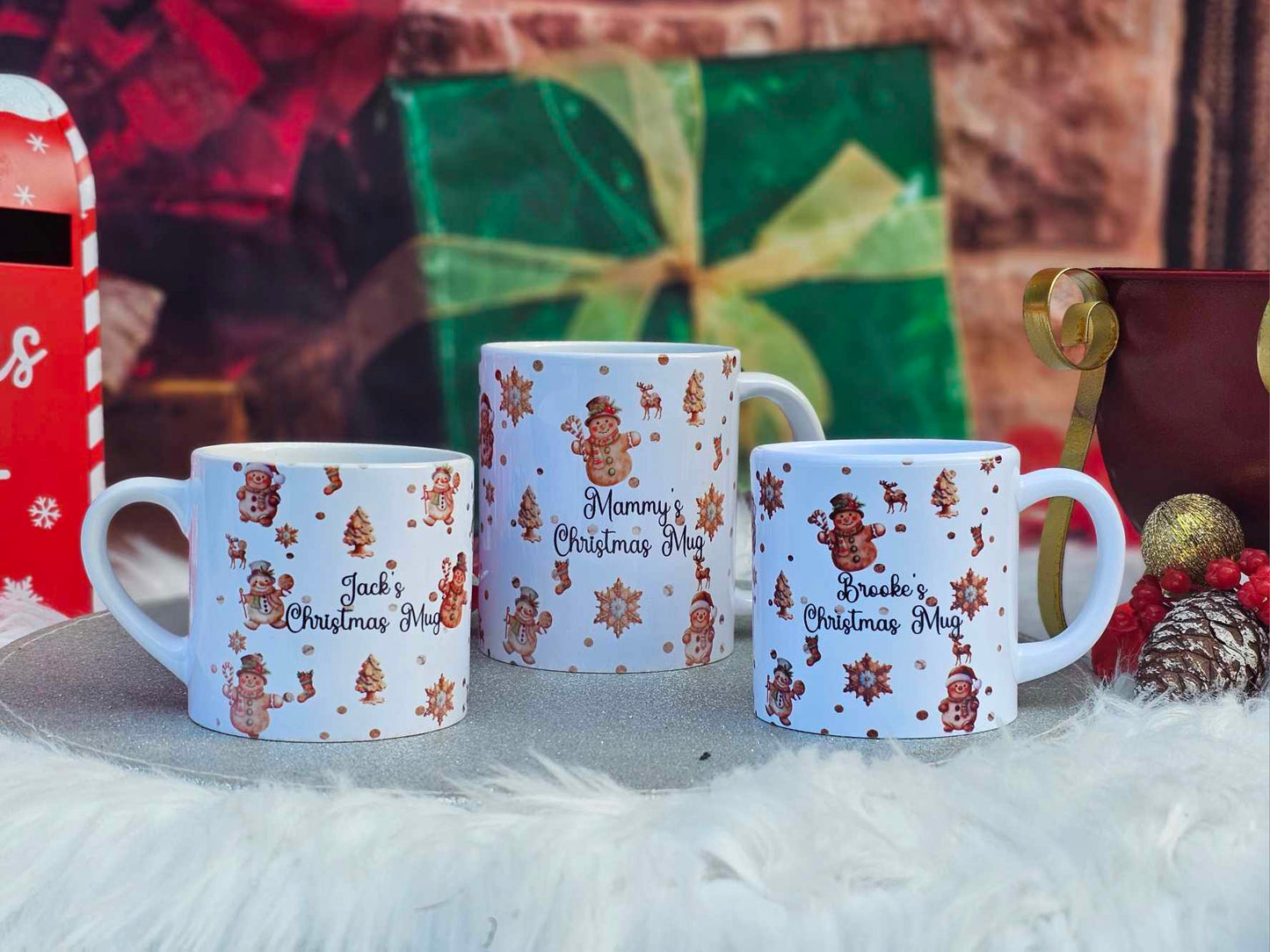 Personalised Gingerbread Family Christmas Mugs