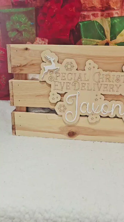 Christmas Crate Name Plaque