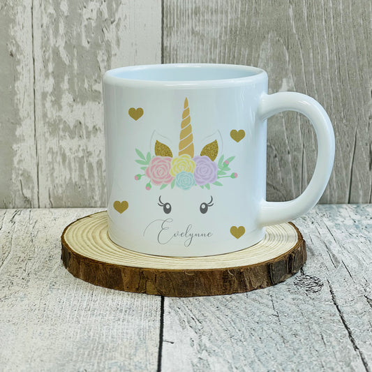 Personalised Unbreakable Polymer Unicorn Kids 6oz Mug
